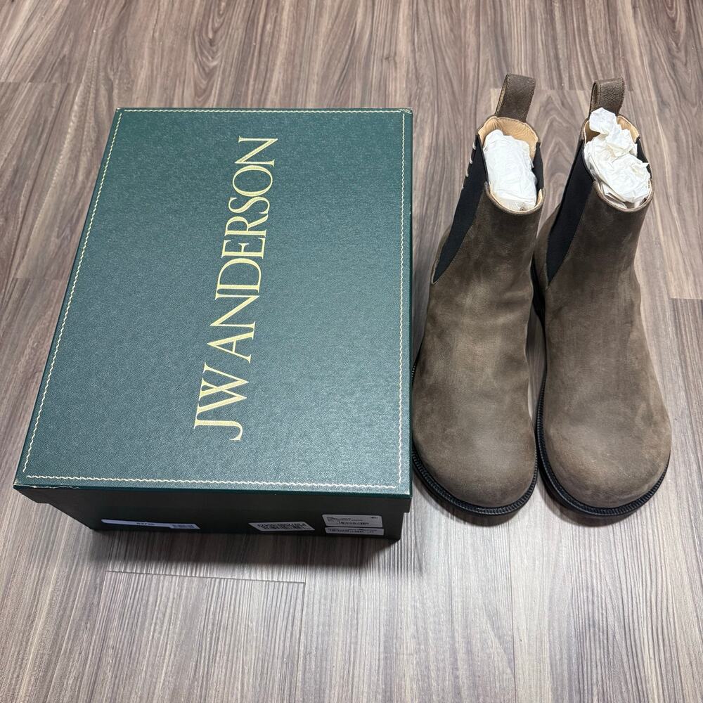 JW Anderson Chelsea Loafer Boot Chocolate Brown Suede EU 44